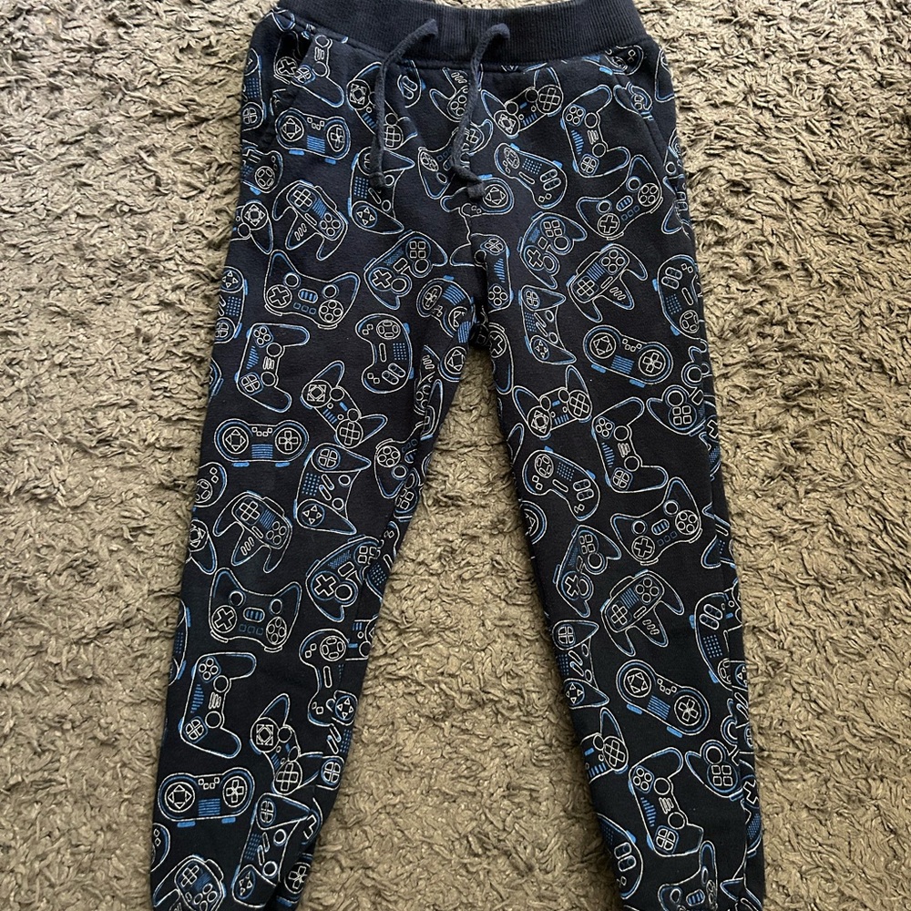 Maximus Rex Kids Black and Blue Game Controller Print Joggers Sweat Pants 5